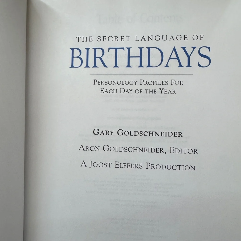 The Secret Language of Birthdays Hardcover‎ Book